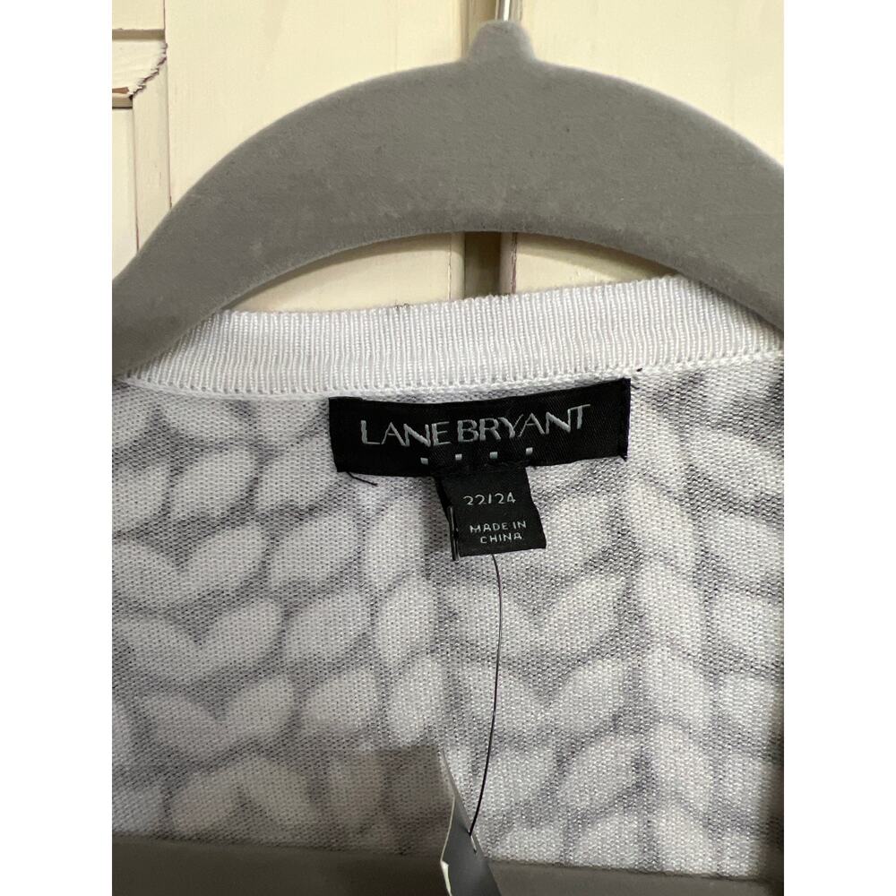 NWT Lane Bryant size 22/24 black and white lightweight cardigan sweater - Picture 2 of 3